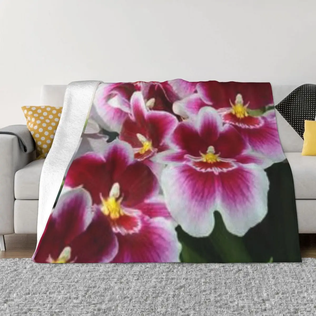 Nice orchids. Throw Blanket Cute Blanket Plaid Summer Bedding Blankets anime Blankets for babies