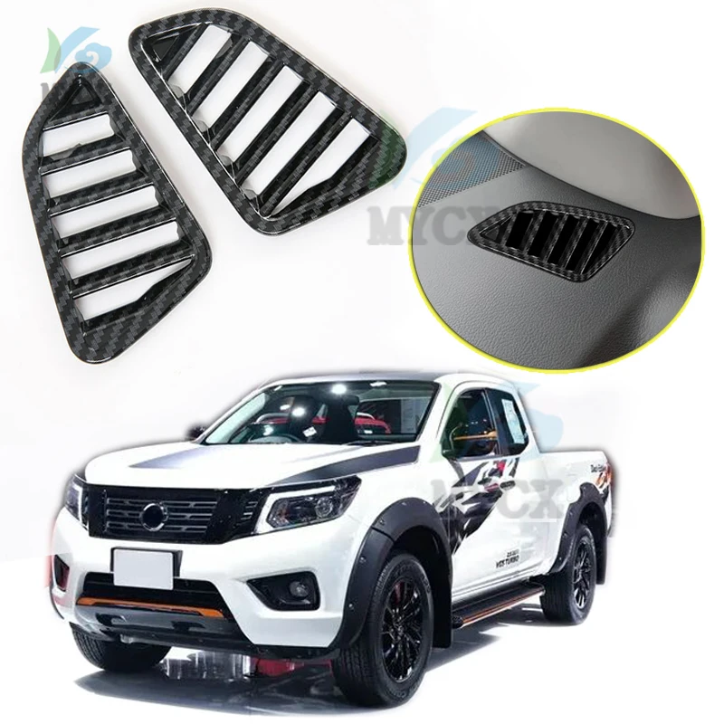 

For Nissan Navara NP300 ST 2019 - 2022 Carbon fiber Dashboard Air Vent Trim Cover Bezel Interior Garnish Front Insert Frame