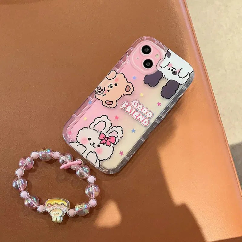 TD163 Cute Rabbit Bear For Realme 3i 5I 6S 7 8 NEO2 GT2 Pro Master Edition NARZO 50i 30 PRO Case DIY TPU Soft Cover