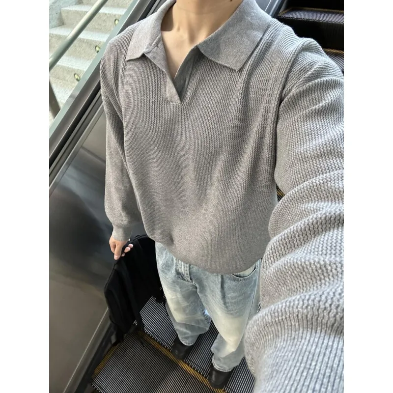 [oimg] Autumn And Winter New Collar Korean Men's Loose Lazy Style Knitted Sweater