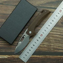LEMIFSHE K110/M390 Blade Titanium/Micarta Handle Folding Knife Outdoor Camping Kitchen Survival Multi functional EDC Tool