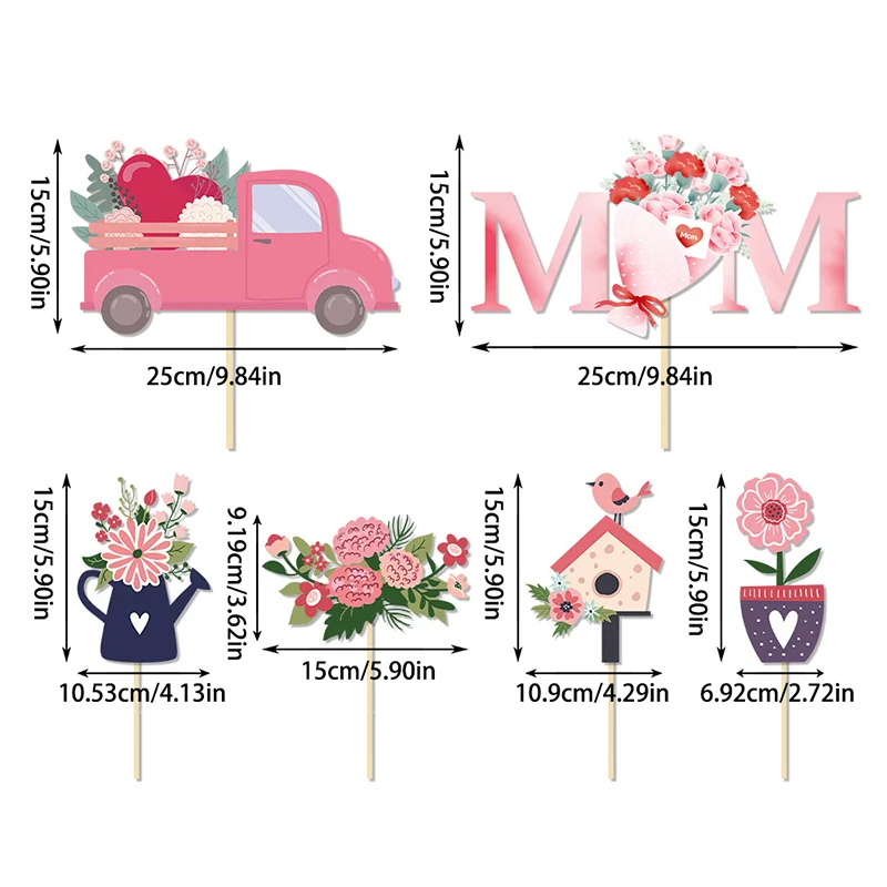 Mother's Day Paper Floral Craft 20pcs Paper Floral Design Vase Insert Table Decorations Flower Arrangement Party Supplies