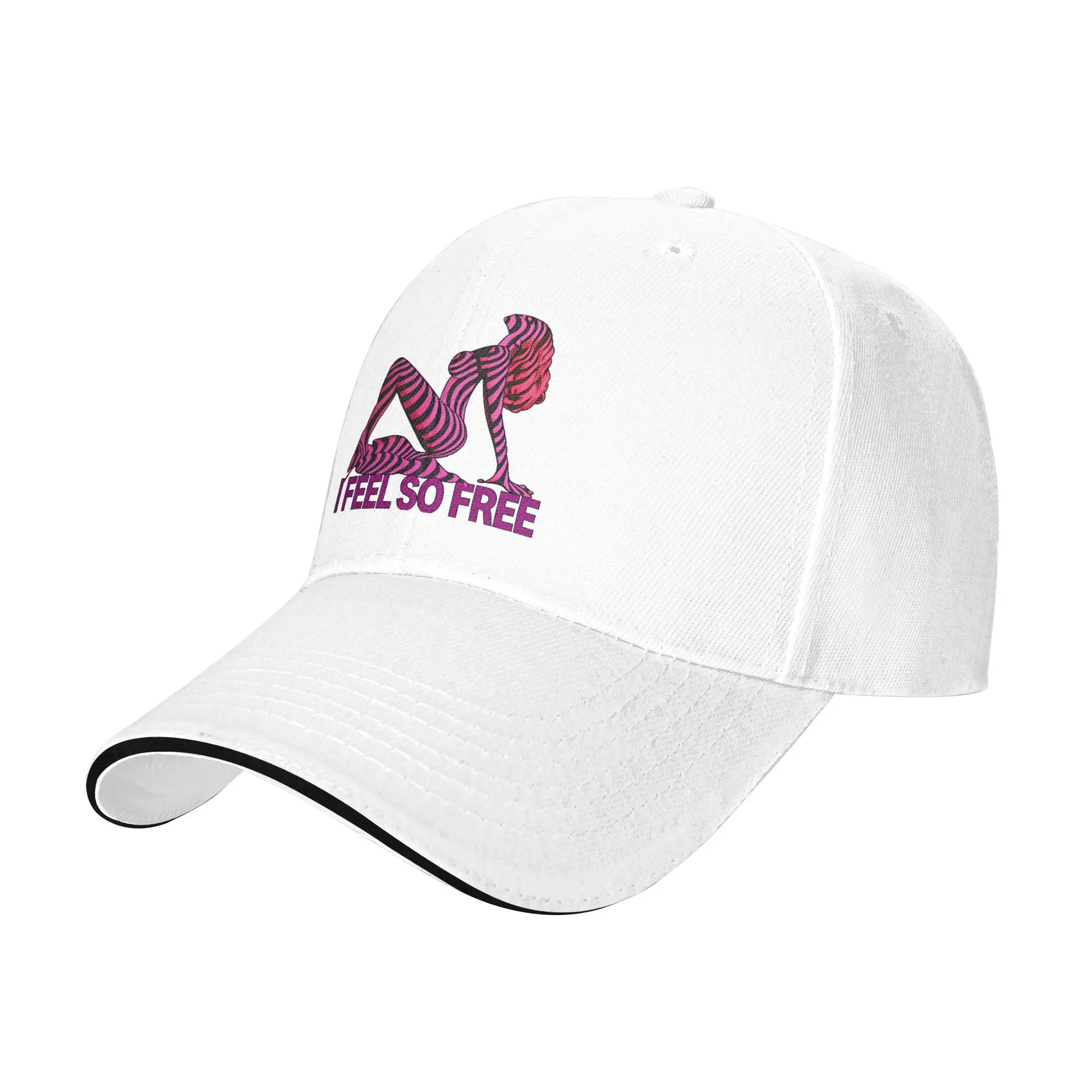 Pink Zebra Stripes Madonnas I Feel So Free Baseball Cap Running Sun Visor Trucker Hat Men Women Stylish Custom DIY Snapback Cap