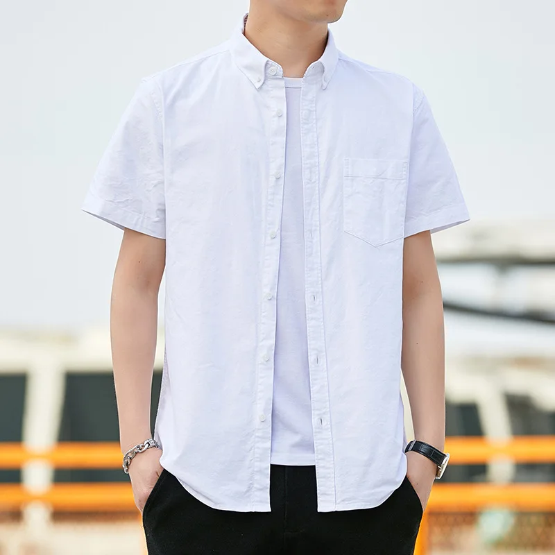 

Men's collegiate style casual short-sleeve plaid shirt for summe Suitable for campus wear, casual outings , Thin Summer Half Sl