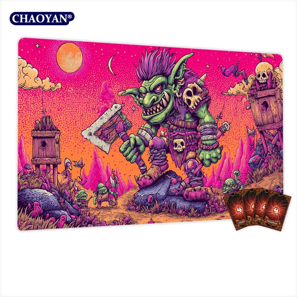 Ferocious Giant Goblin MTG Playmat Magic Card Battle Mat Non-Slip Durable 35X60CM Commander Playmat Board Game Mat for TCG