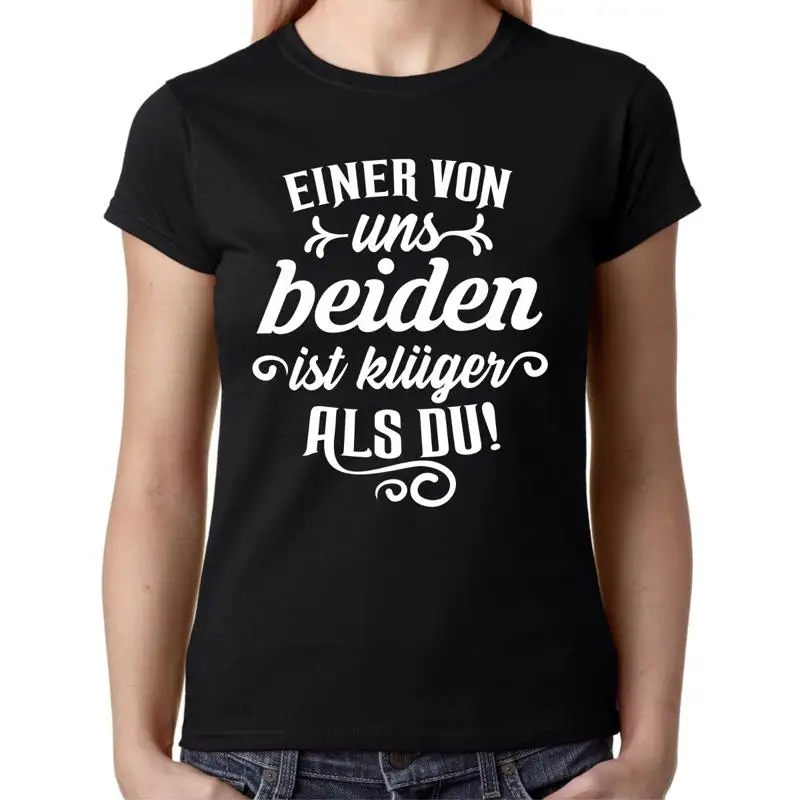 

One Us The Two Is Klüger Comme Du Pretentions Funny Fun Comedy Women T shirt