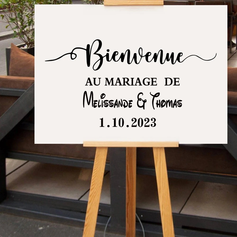 

1 pc cool french marriage customize name Waterproof Wall Stickers Wall Art Decor for marriage For Living Room Kids Room