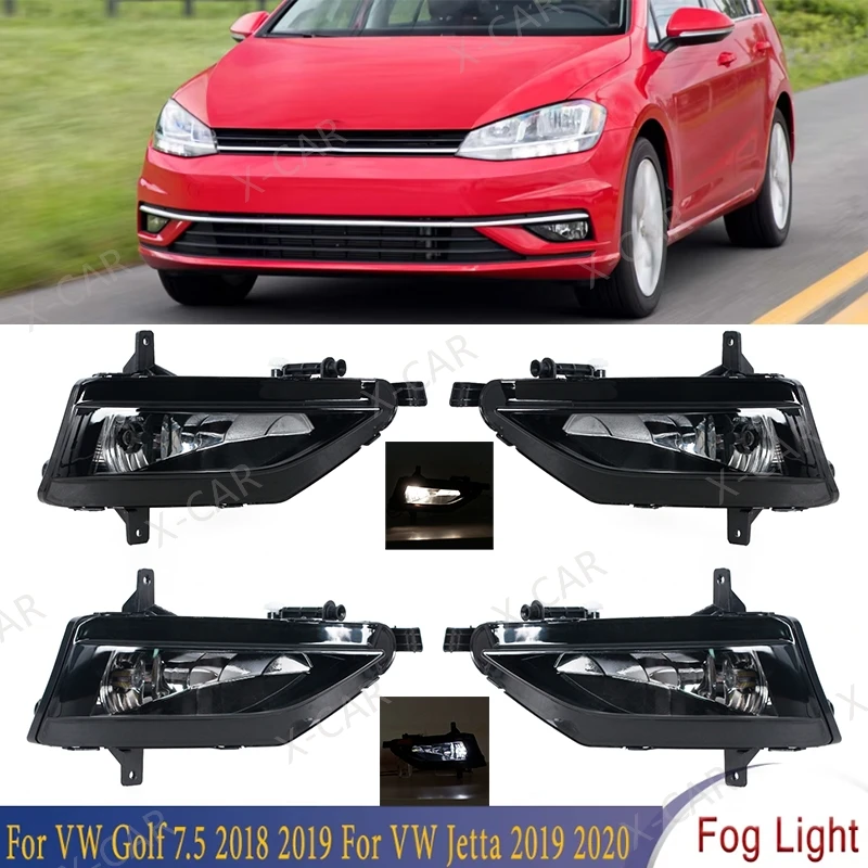 Front Bumper Fog Light Lamp LED Halogen For VW Golf 7.5 2018 2019 For VW Jetta 2019 2020 5GG941661A 5GG941662A