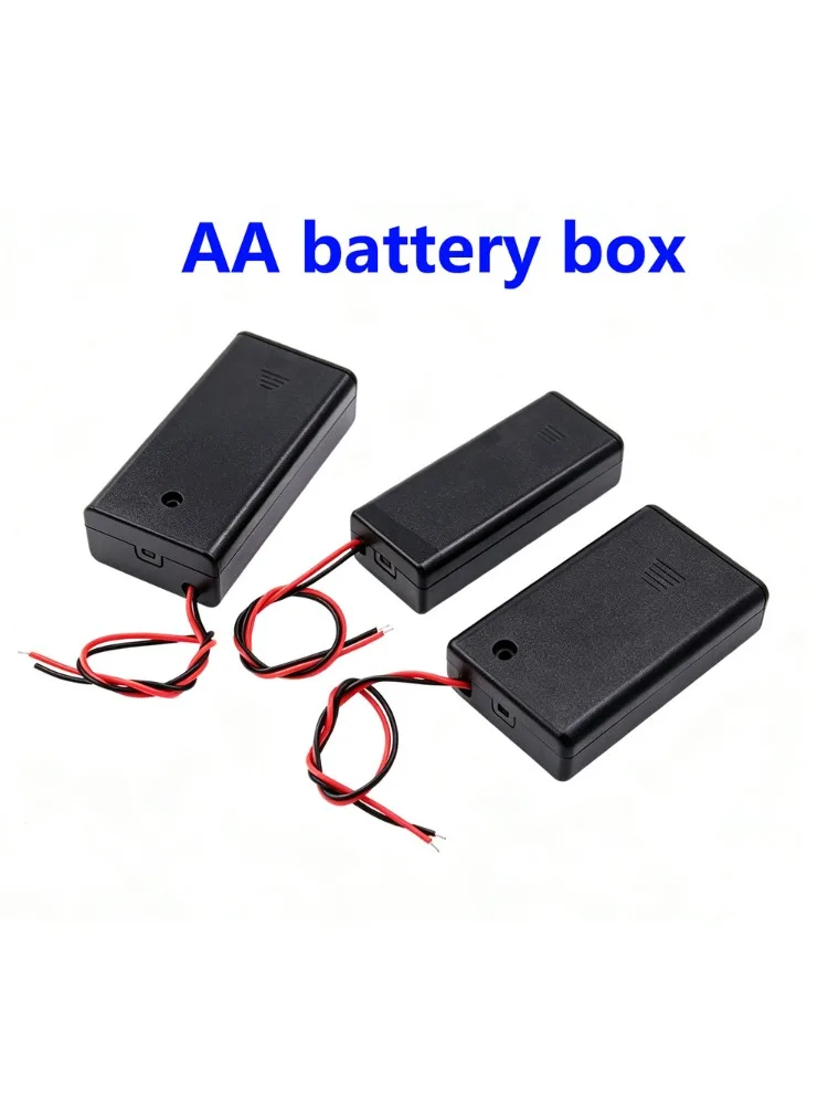 Pojemnik na baterie AA z 1/2/3/4 przegródkami, 1.5V/3V/4.5V/6V, z przewodami, włącznikiem/wyłącznikiem, zakrętkami i pokrywką. — zdjęcie produktu 2