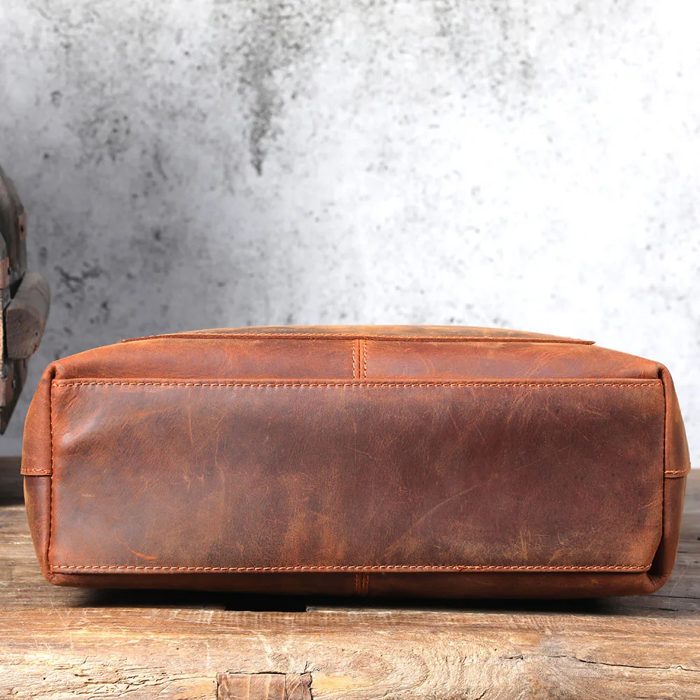 S.WORKER Vintage-Aktentasche aus hochwertigem Leder für Herren, Business-Handtasche, Laptoptasche, Unisex-Einkaufstasche mit großem Fassungsvermögen – Detail 16