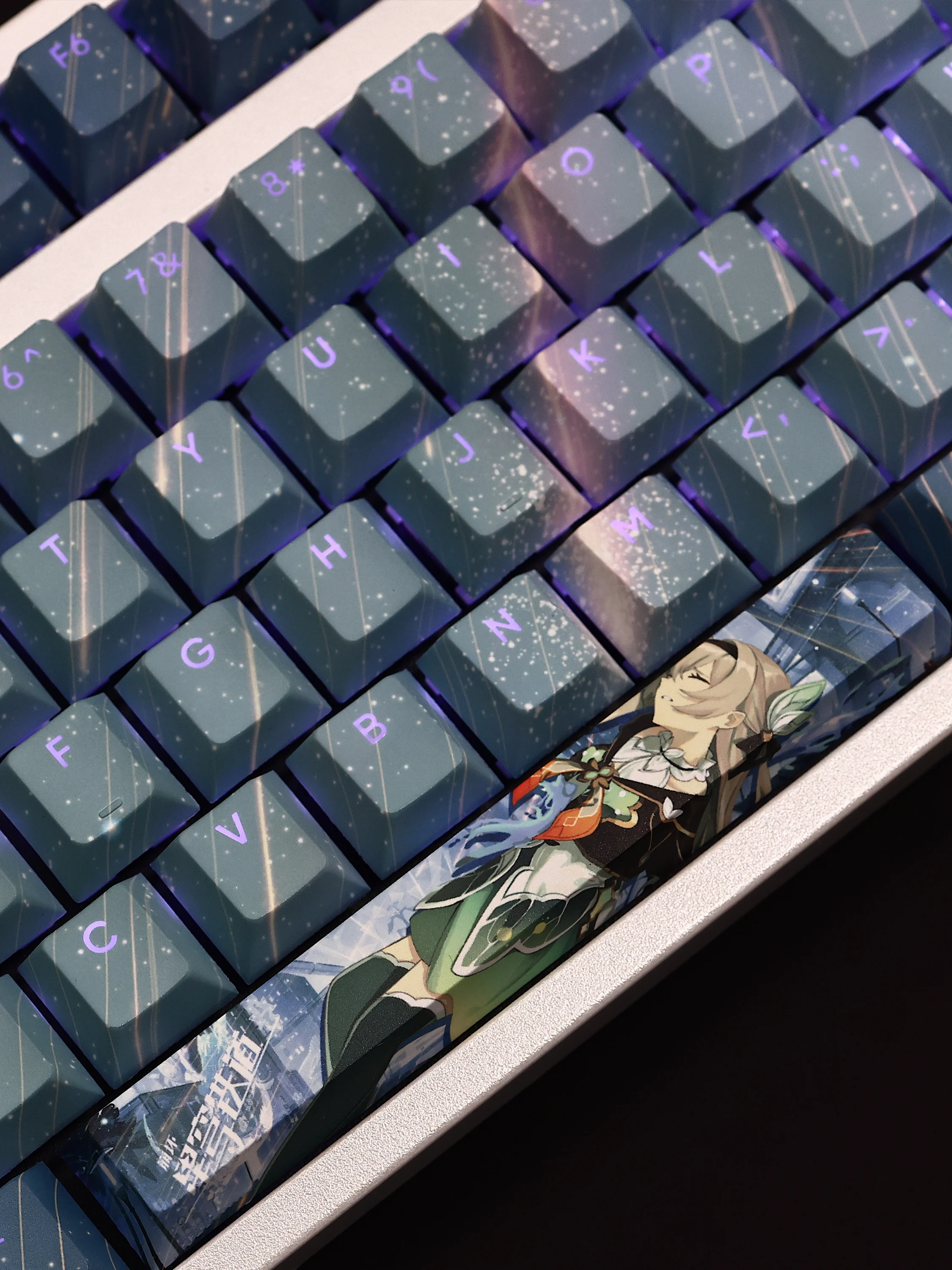 Firefly 108 Keycap Honkai Star Rail PBT DYE Sublimation Light Transmitting Cherry Switch Cross Key Cover Mechanical Keyboard