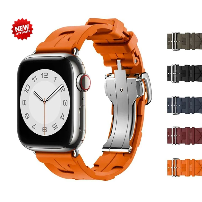 

Logo Kilim Single Tour Strap For Apple Watch Band Ultra 2 49mm 44mm 45mm 40mm 42mm 38 41mm leather Bracelet iWatch10 9 8 7 6 5 4