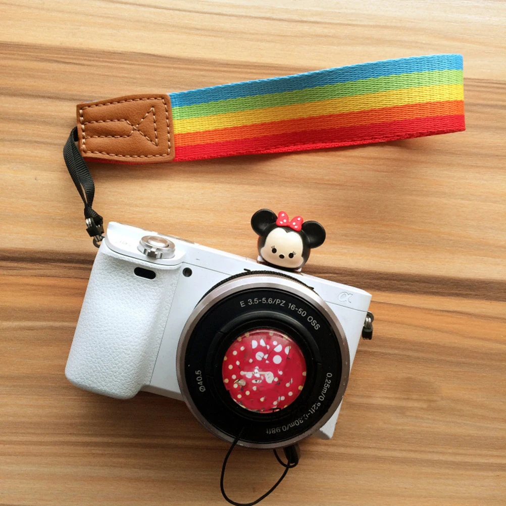 

Rainbow Stripe Camera Wristband Ultra-Strong Safety Wrist Strap Hand Lanyard for Digital Mirrorless Instant Cameras Travel