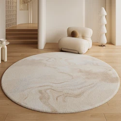 VIKAMA Carpet Living Room Round 2025 New Cream Wind Bedroom Floor Mats Home Warm Carpet No Care Indoor Bedside Rugs Home Decor