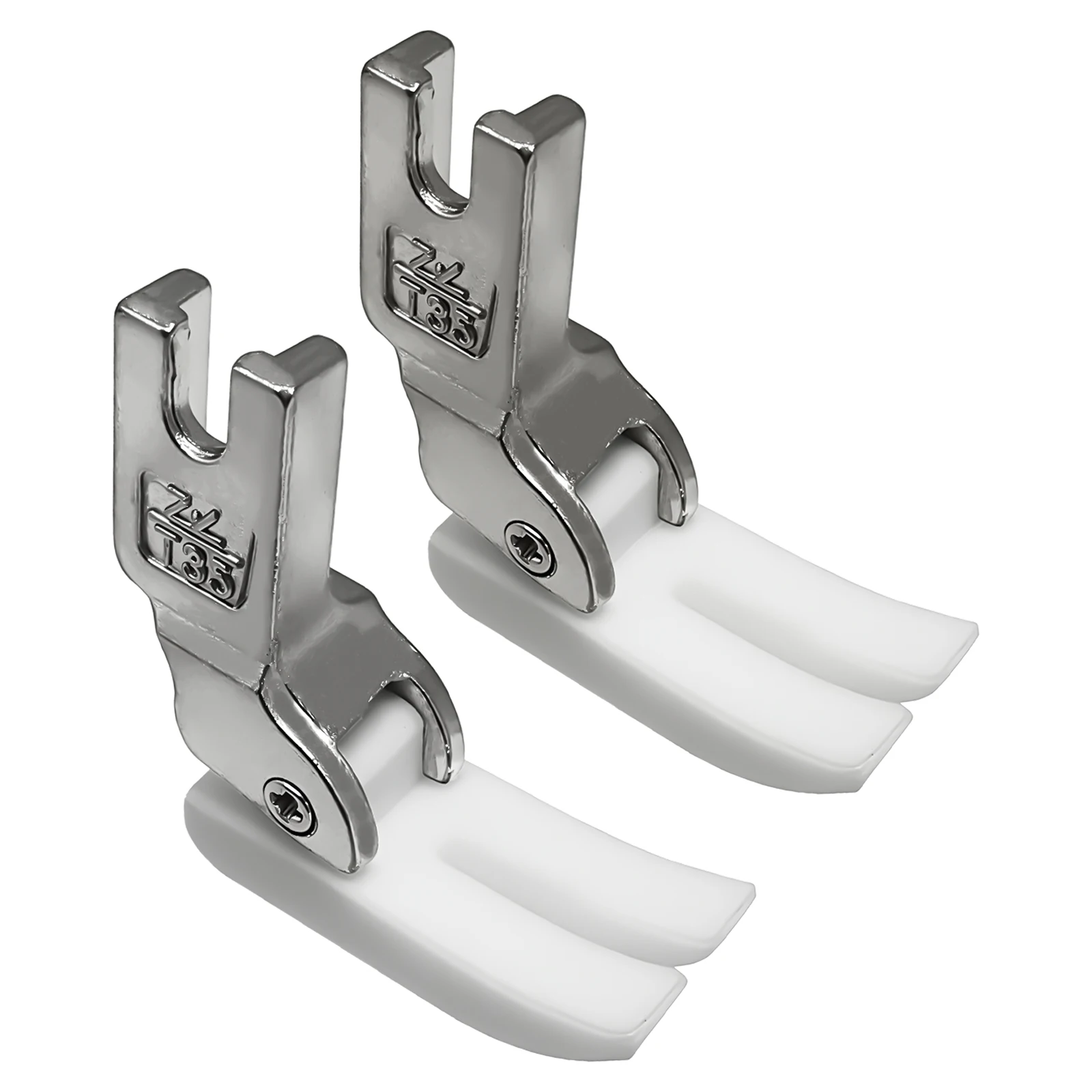Calcador de teflon de plástico de 2 unidades # T35W para Juki Brother Singer Consew Industrial Lockstitch Máquinas de Costura Acessórios