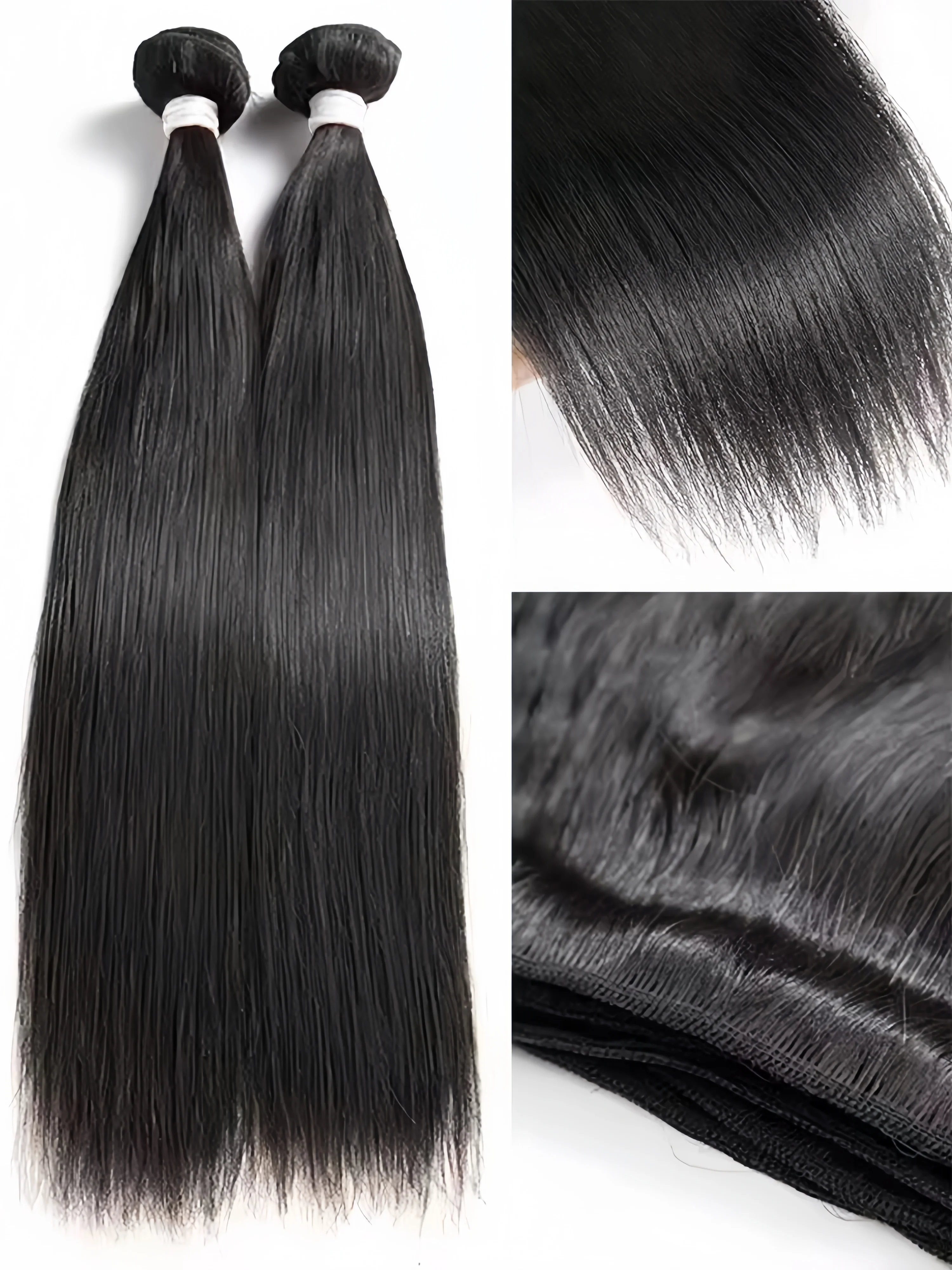30 36 40 Inch 100% Straight Human Hair Bundles Brazilian Weave Bone Straight Raw Hair Extensions Natural Black Deals Unprocess