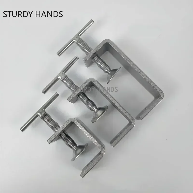 Heavy Duty Desktop C-Type Clamp Adjustable Desk Fixed Holder Clip Multi-function Stainless Steel Fasteners Clamp Hardware Tools