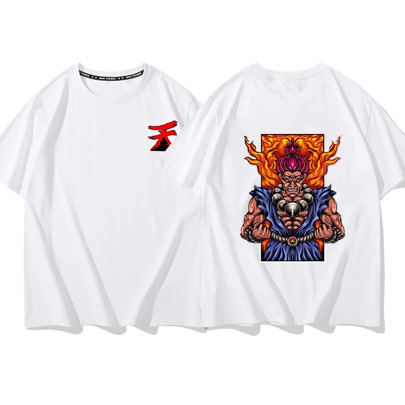 Anime Fighting Stars Akuma Gouki T-shirt Couple student street sports casual T-shirt