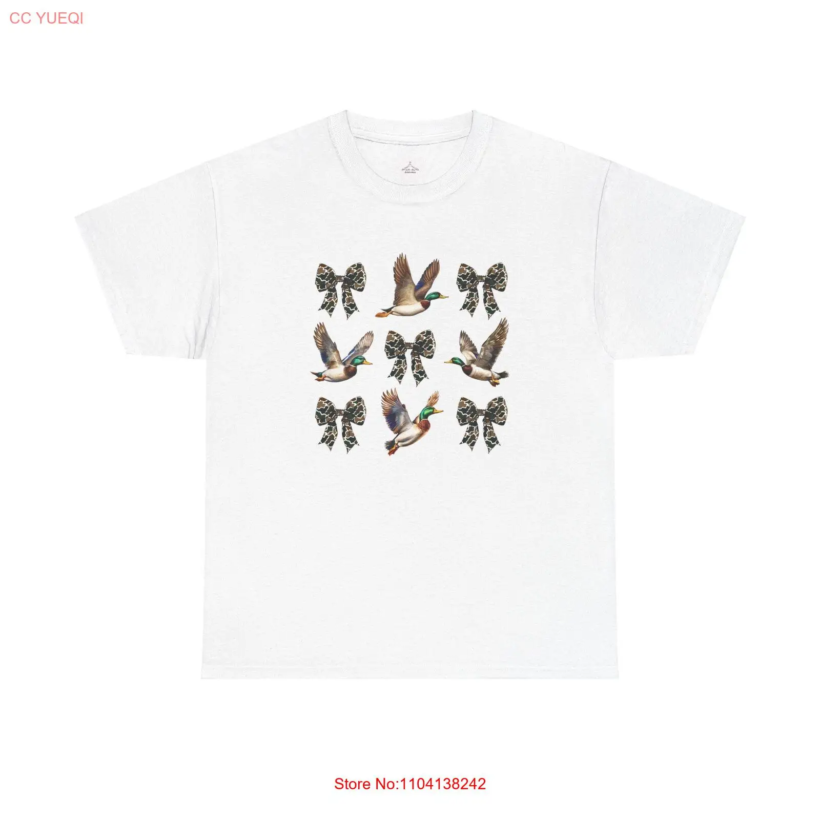 Nature-Inspired Unisex Heavy Cotton Tee, Bird Print Shirt, T-Shirt, Duck