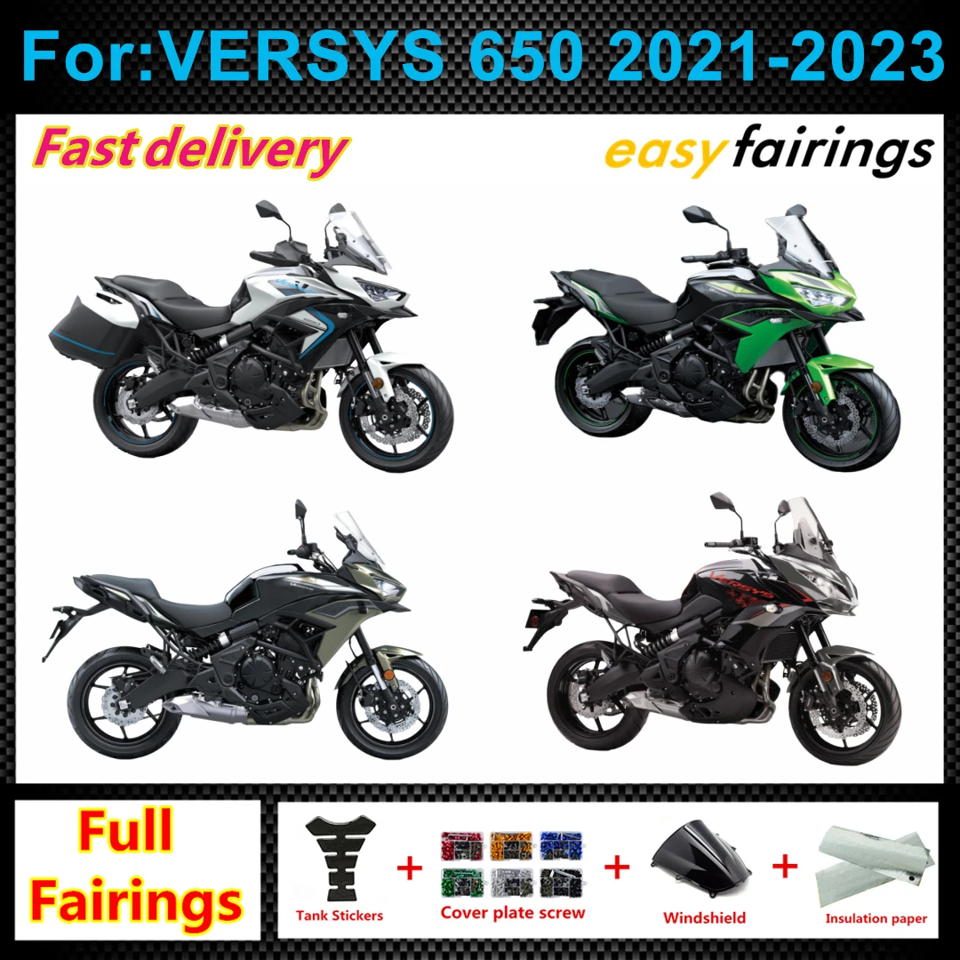New ABS Injection Motorcycle Full Fairing Kit Fit For Versys 650 KLE650 2021‑2024 Aftermarket Complete Bodywork Panel Fairings