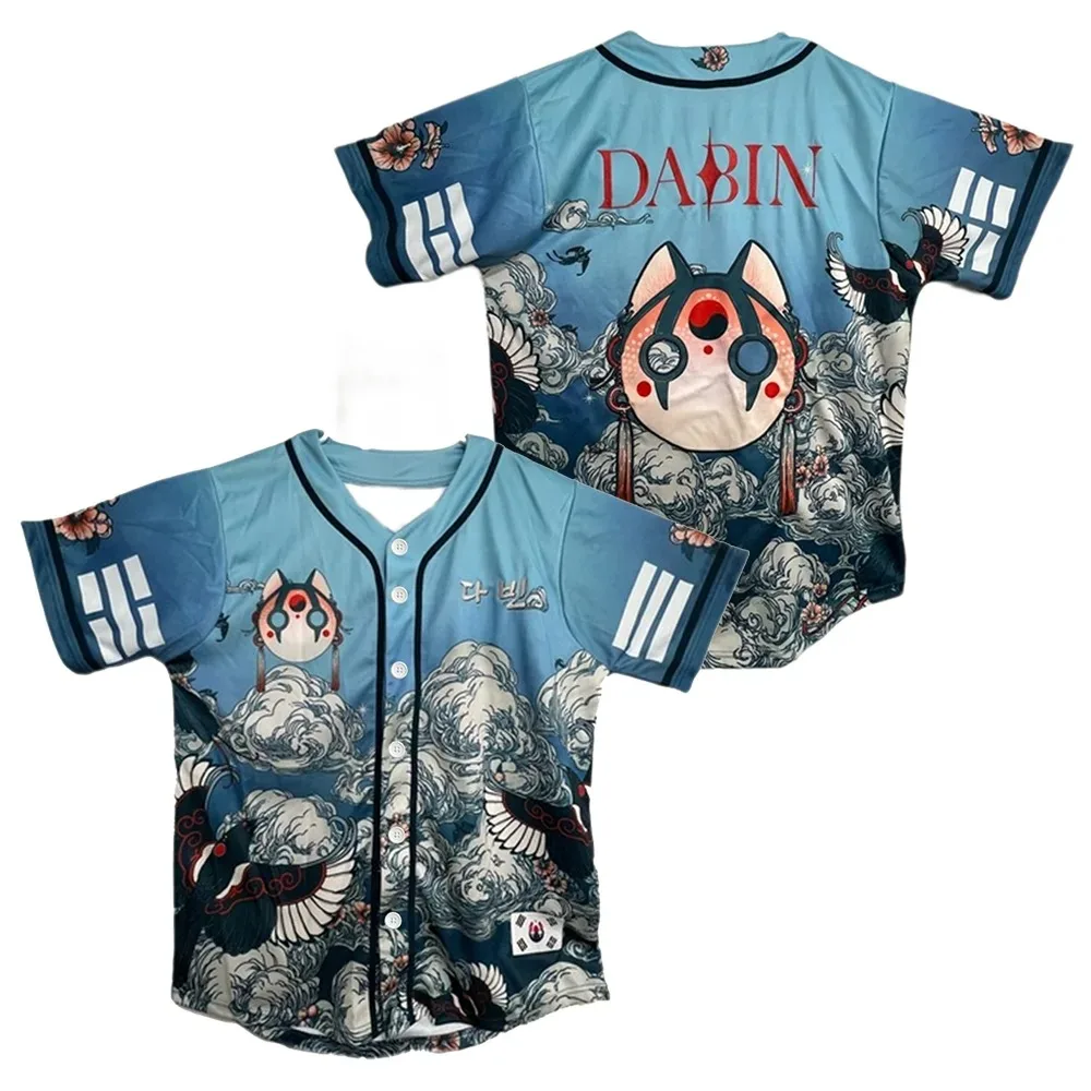 DABIN Merch maglia da Baseball uomo/donna Casual bottone sottile uniforme da Baseball Oil Slick maglia da Baseball personalizzata