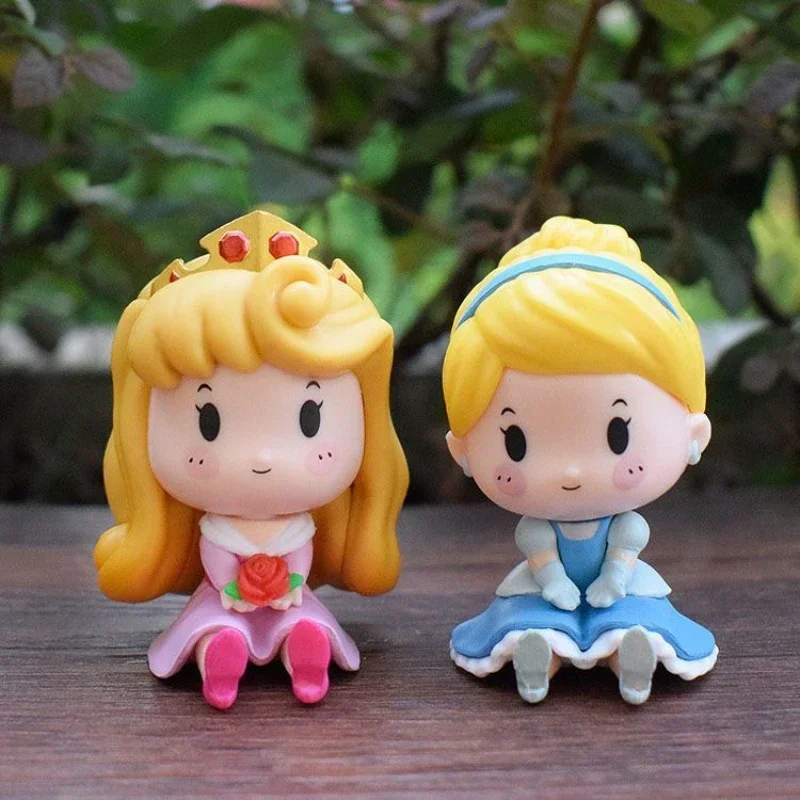 

6pcs/set Disney Princess Snow White Cinderella Bell Ariel Cute Fairy Tale Figure Model Toys Cake Decor Birthday Xmas Gifts