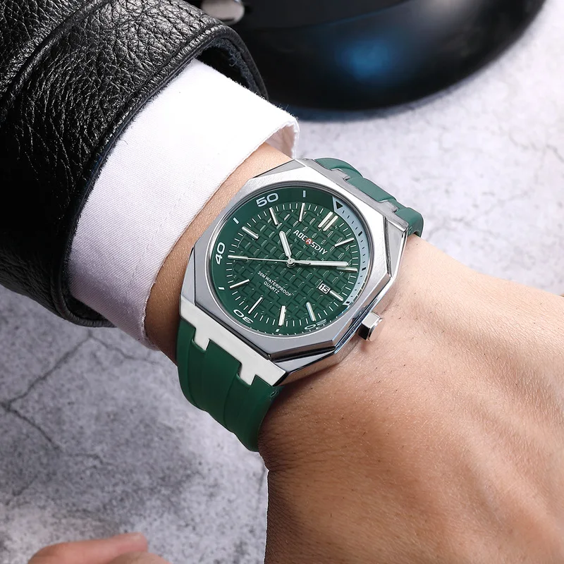 Business Creative Design Top Original Brand Quartz Mens Watches Rubber Strap Watch Men Luminous AAA Clocks Relogio Masculino