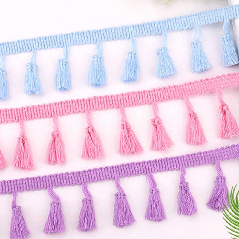 5Yards DIY Handmade Craft Accessories Tassel Lace Ribbon Fringe Cotton Lace Trim Ribbon Sewing Dress Garment Curtain Wholesale