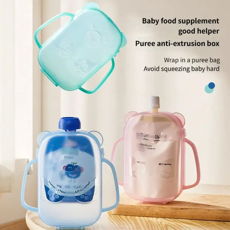 

Reusable Baby Squeeze Proof Bag Juice Box Holder Universal Portable Leak-proof Children Squeeze Holder