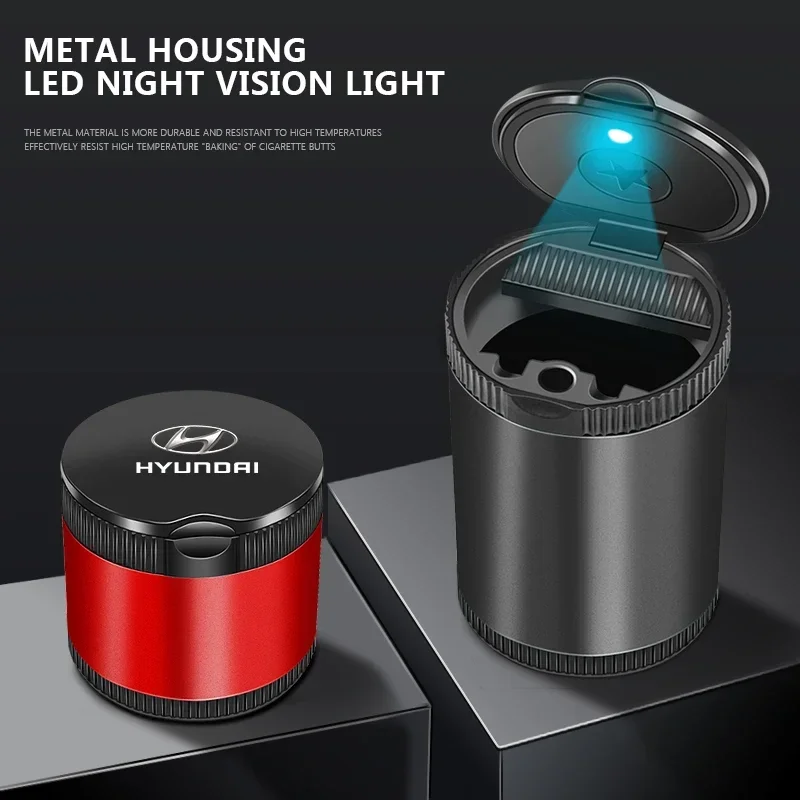 منفضة سجائر السيارة مع غطاء أضواء Led الإبداعية لشركة هيونداي I30 توكسون فيلوستر كونا I10 I35 إلنترا سانتا في اكسسوارات السيارات #6