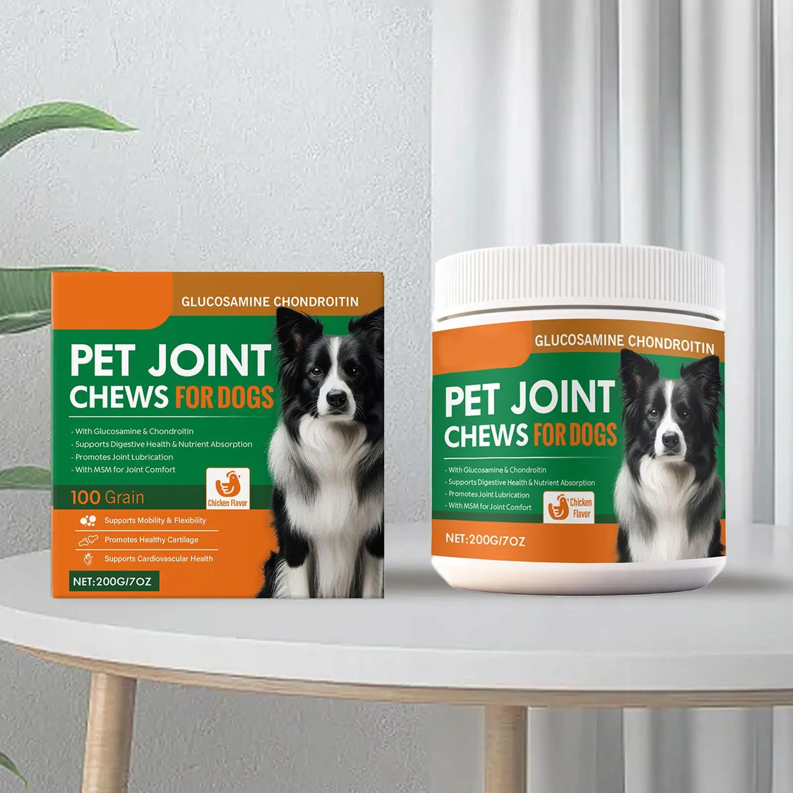 Dog Joint Supplement Chewable Pill 100-piece Dog Joint And Hip Supplement For Home Travel Daily Care Digestive Absorption Pet