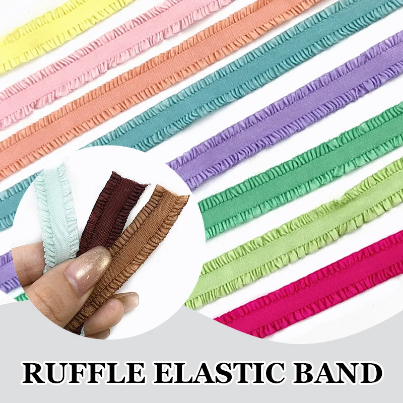 

10/20Yards 13mm Sewing Earloop Elastic Band Dress Strap Garment Rubber Ribbon Bra Waistband Stretch Lace Trims DIY Accessory