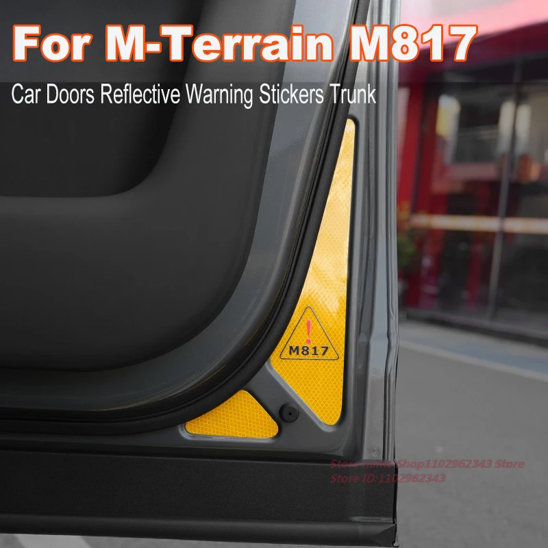 

For MHERO M-Terrain M817 Car Doors Reflective Warning Stickers Trunk Luminous Patch Interior Supplies Modification