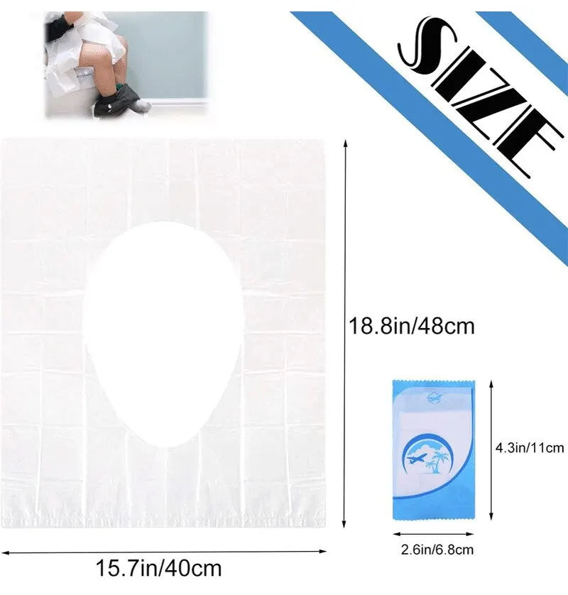 50pcs Disposable Toilet Seat Cushion Toilet Seat Cushion Clean and Hygienic Public Bathroom Travel Disposable Toilet Cover