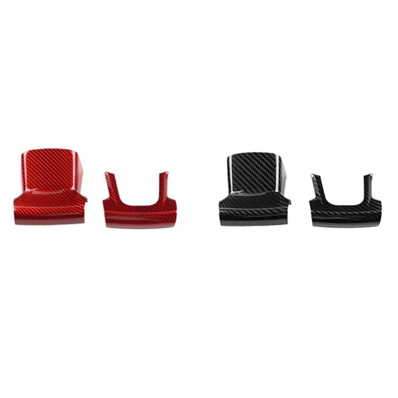 

Real Hard Carbon Fiber Sticker For Fiat 500 2008-2023 Car Black Red Center Steering Wheel Cover Trim