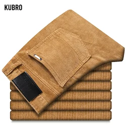 5 Color Men's Thick Corduroy Casual Pants 2023 Winter New Style Business Fashion Stretch Regular Fit Trousers Male Brand Clothes