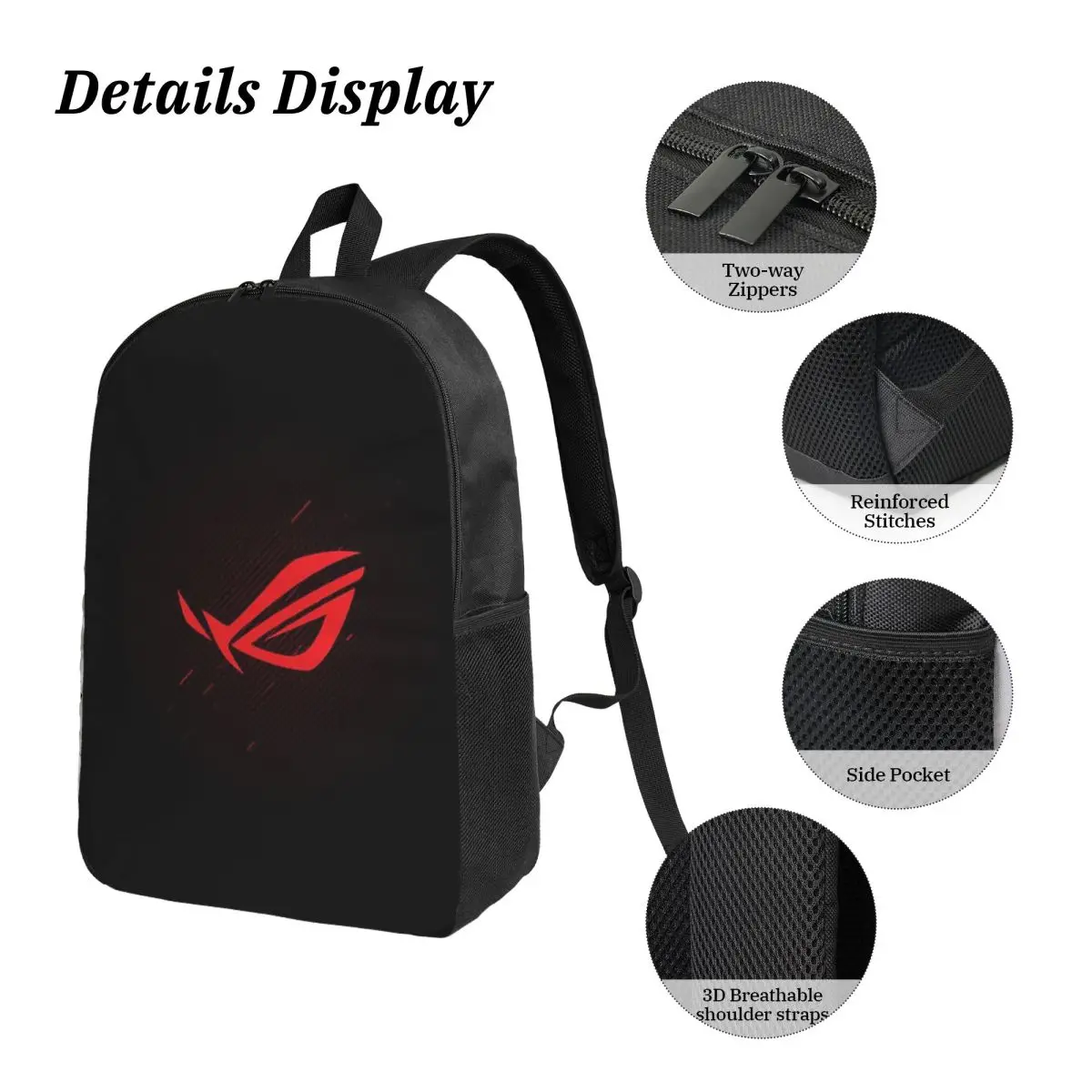 Asus Rog กระเป๋าเป้สะพายหลังนักเรียนชายหญิง BookBag กระเป๋านักเรียนแล็ปท็อปไหล่กระเป๋า 3 PS ถุงอาหารกลางวันฉนวนดินสอกรณี