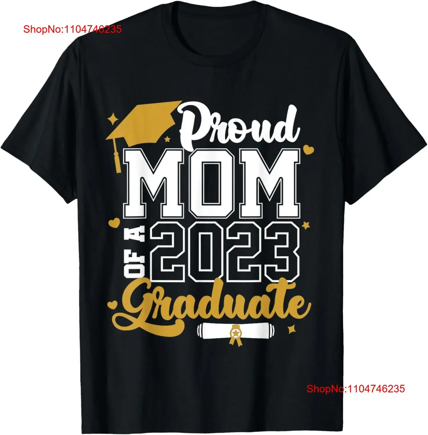 Mamá orgullosa 2023, camiseta graduada de clase superior de graduación, Top cómodo lavado vintage para uso diario, transpirable, Unisex