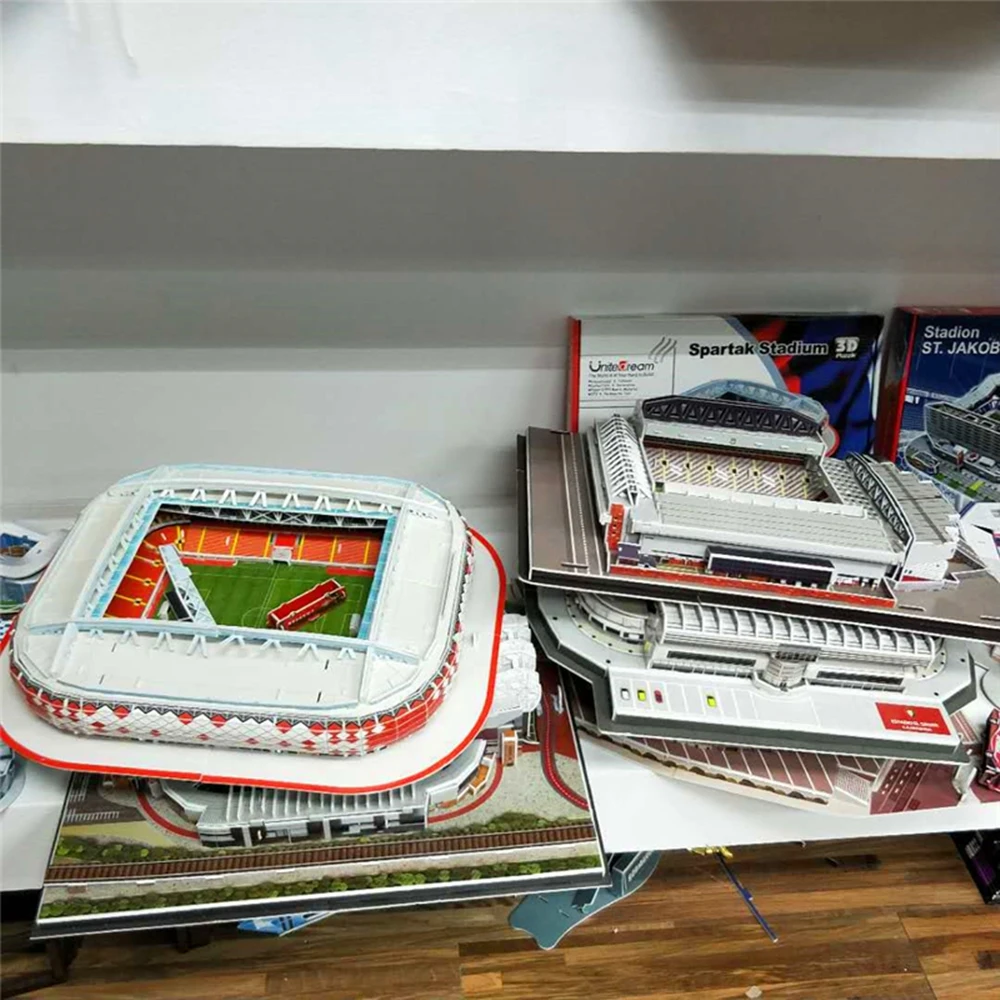 Puzzle 3D DIY 29 stylów Światowy stadion piłkarski Europejski stadion piłkarski Zmontowany model budynku Zabawki edukacyjne dla dzieci