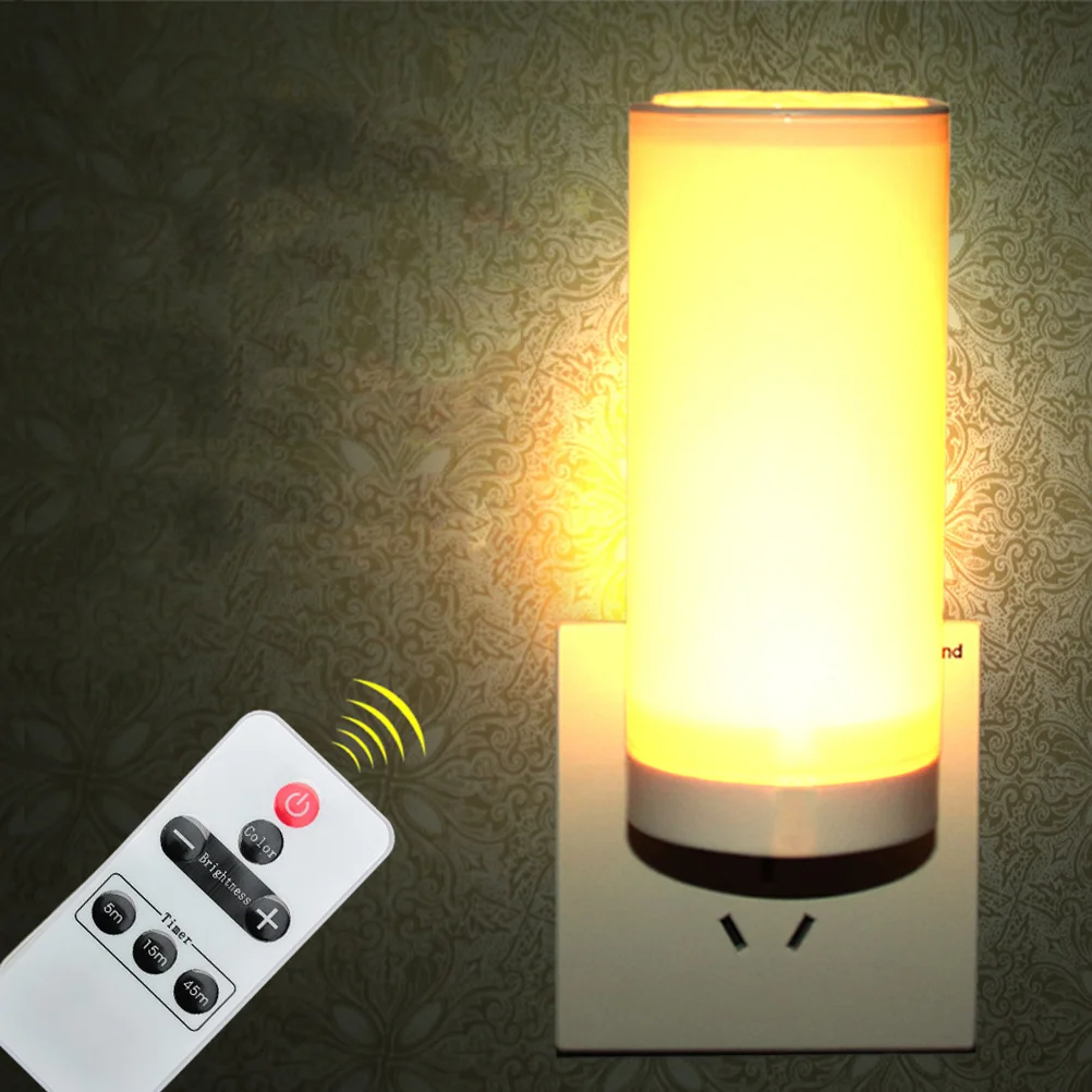 LED Night Light Bedroom Bedside Lamp Plug-in Small Table Lamp Wall Mounted Reading Light with Remote Control 10