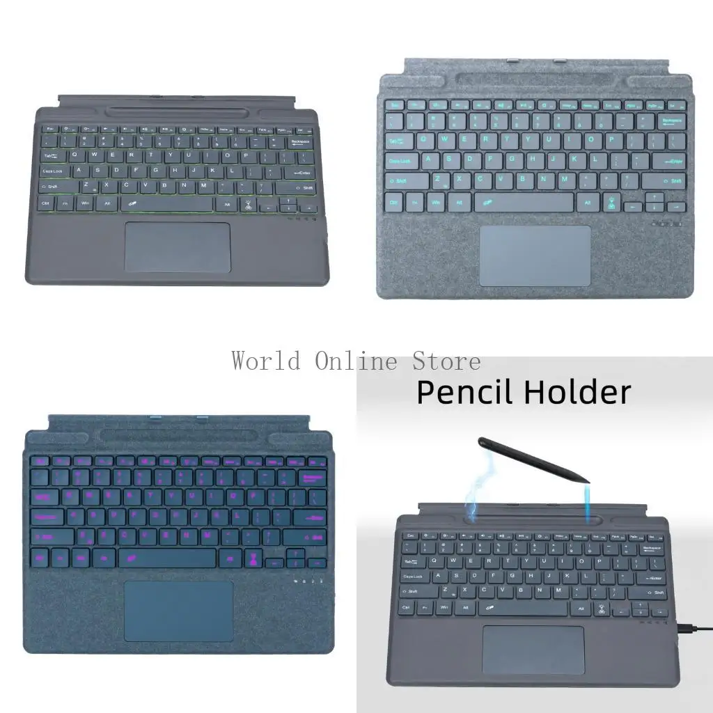 

Rechargeable Bluetooth-compatible Keyboard Multicolor Backlight Detachable Extended Battery Servcie For Tablets 87HC