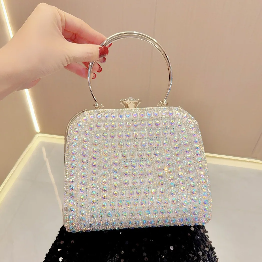 Rhinestone Women Handle Clutch Bag Crystal Tote Bags Luxury Handbags Wedding Party Bag Shiny Crossbody Bag Shoulder Bag Fashion