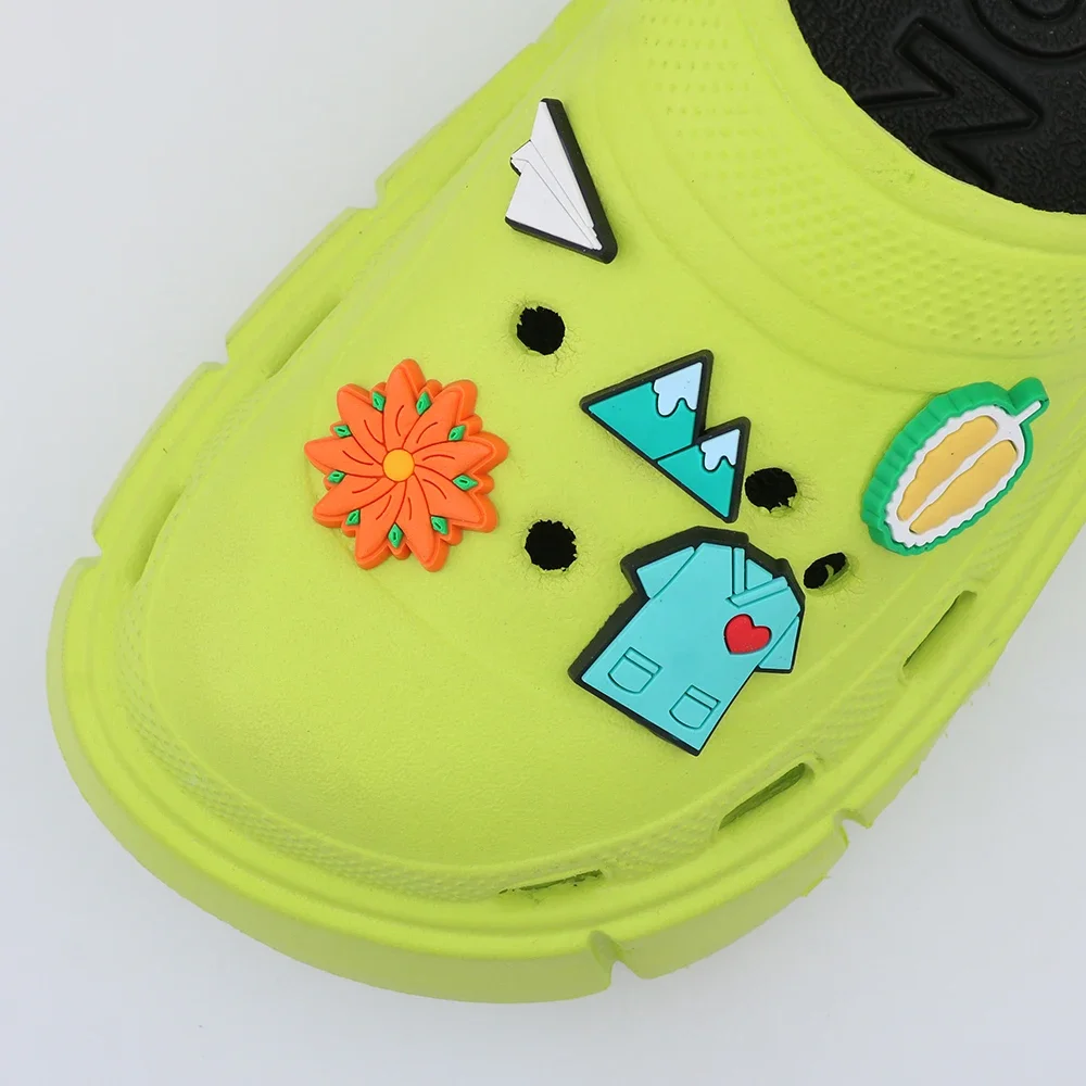 Shoe Decoration Accessories Buckles 1 Piece Pvc Paper Airplane Ornament Cute Cartoon Green Fruit Children Holiday Gift