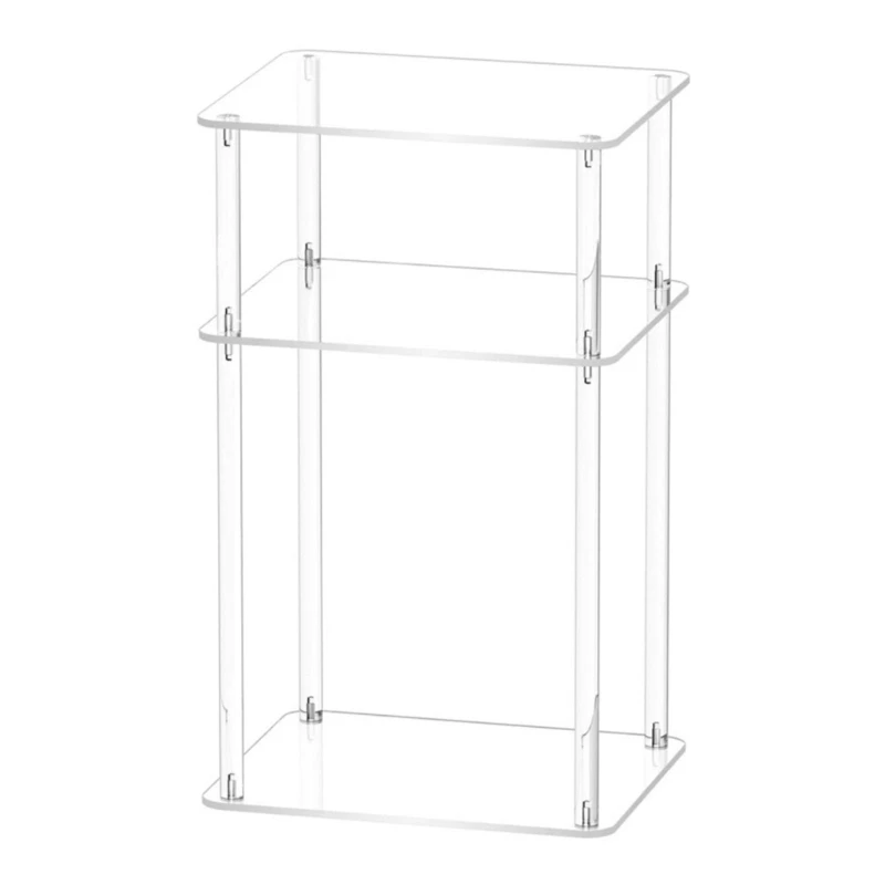 

Square Acrylic Table with 3 Shelves Effective Acrylic 3 Layer Shelf Stand Table for Convenient Homes and Office Use