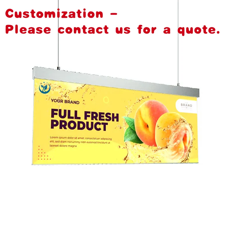 custom.Custom Light Box Retail Front Window Display Hanging Double Sided Ceiling Advertising Rectangle Shape