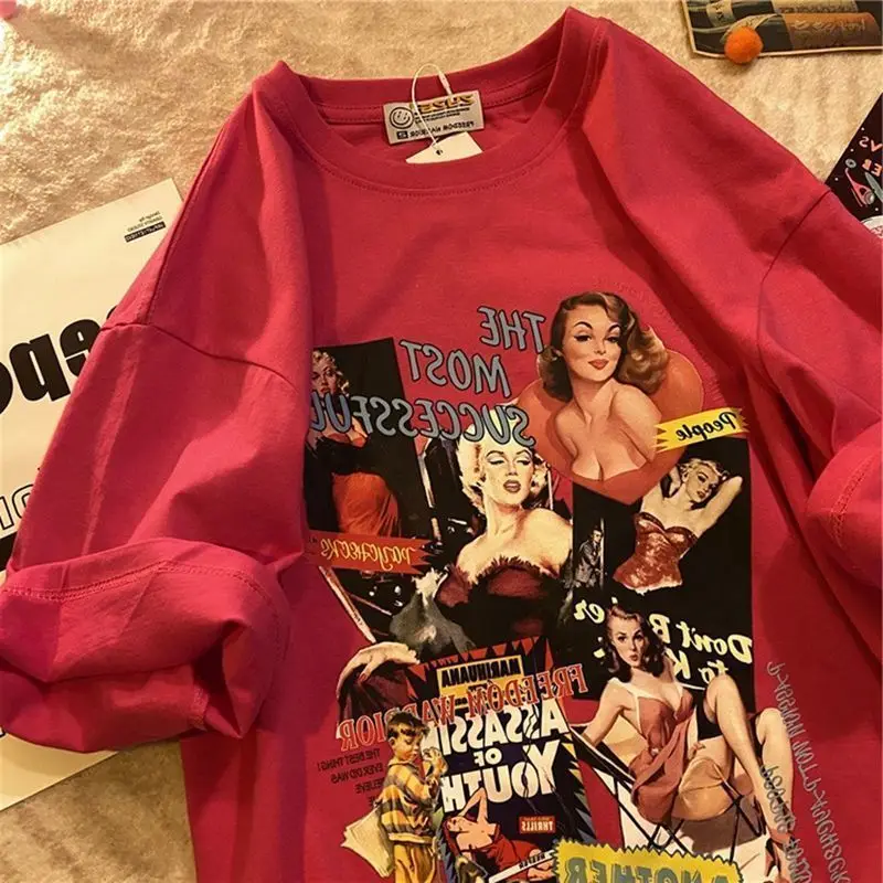 

American Vintage Unisex Oversized Cotton T Shirt Men Women His Hers Matching Set Summer Essential Streetwear Instagram Trendy