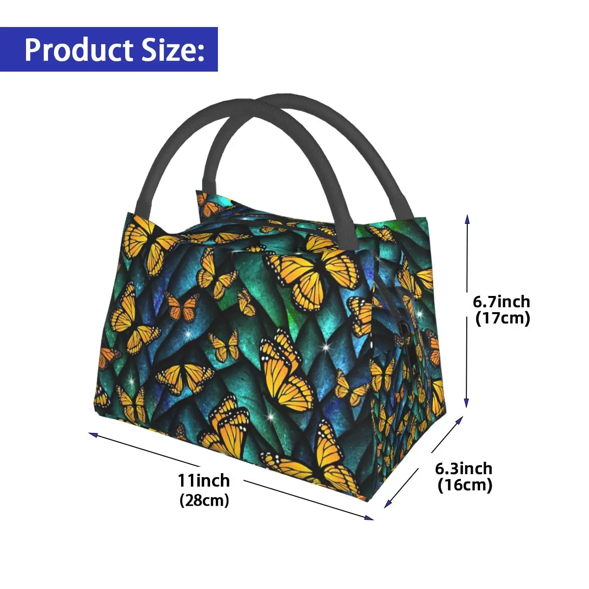 Fantasy Butterfly Dragon! Insulated Lunch Bag for School Bento Storage Food Boxes Leakproof Container Cooler Thermal Lunch Box