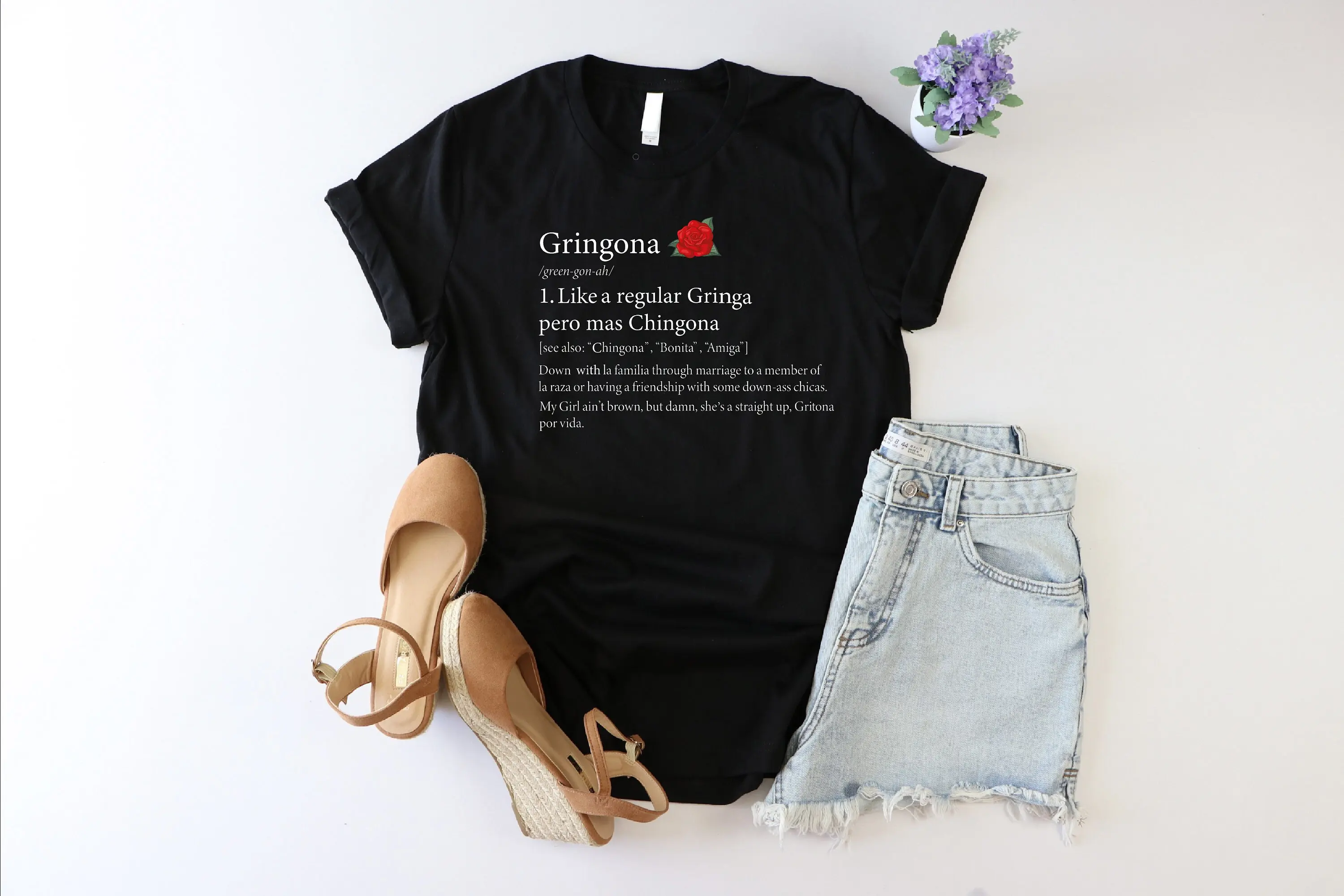 Gringona Definition T Shirt Funny Mexican For Women Texas Latina Power Spanish Mexicana Girl