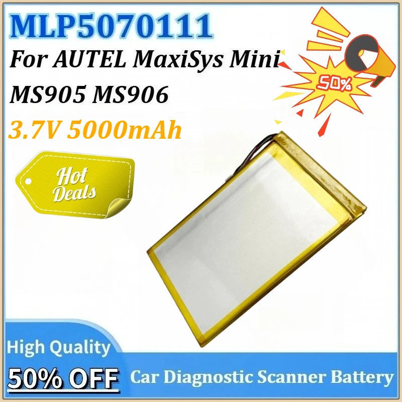 

3.7V 5000mAh 18.5Wh MLP5070111 Newly upgraded Battery for AUTEL MaxiSys Mini MS906 MS905 Automotive Testing Device Battery