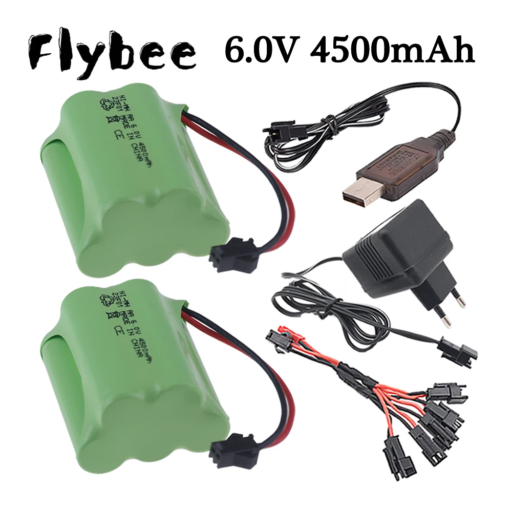 Batterie aste SM Plug and Charger, 6V, 4500mAh, NI-laissée, Pièces précieuses pour jouets RC, Voitures, Bateaux, Robot, Pistolet, AA, 3000mAh